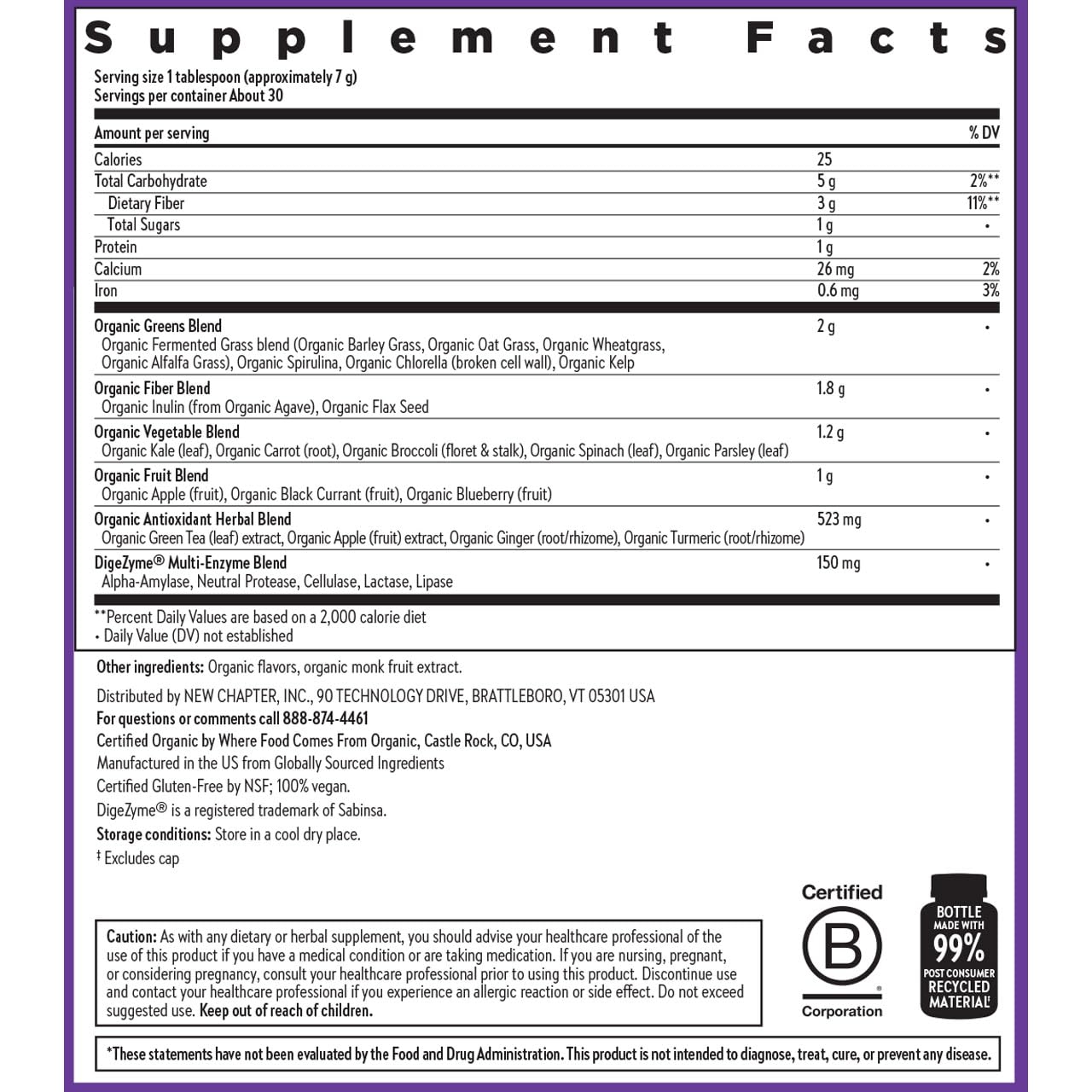 New Chapter All-Flora Digestive Super Greens Powder for Gut Health - Clinical-Strength Digestive Enzymes + USDA Organic Chlorella, Spirulina, Fermented Greens – Delicious & 100% Vegan, 30 Servings - Image 6