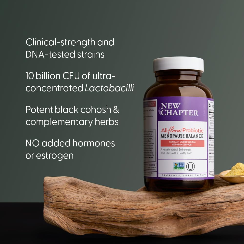 New Chapter All-Flora Probiotic Menopause Balance, Ultra-Concentrated Probiotics for Women with Black Cohosh for Menopause Hot Flashes, 100% Vegan, 30 Vegan Capsules - Image 4