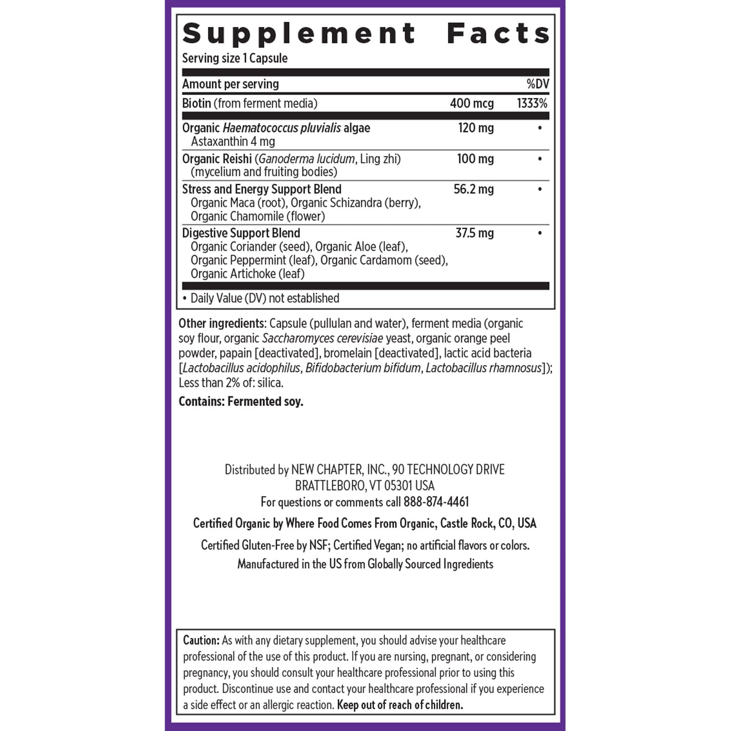 New Chapter Biotin Supplement, Vegan Hair Skin and Nails Vitamins with Fermented Biotin + Astaxanthin - 60 Count - Image 6