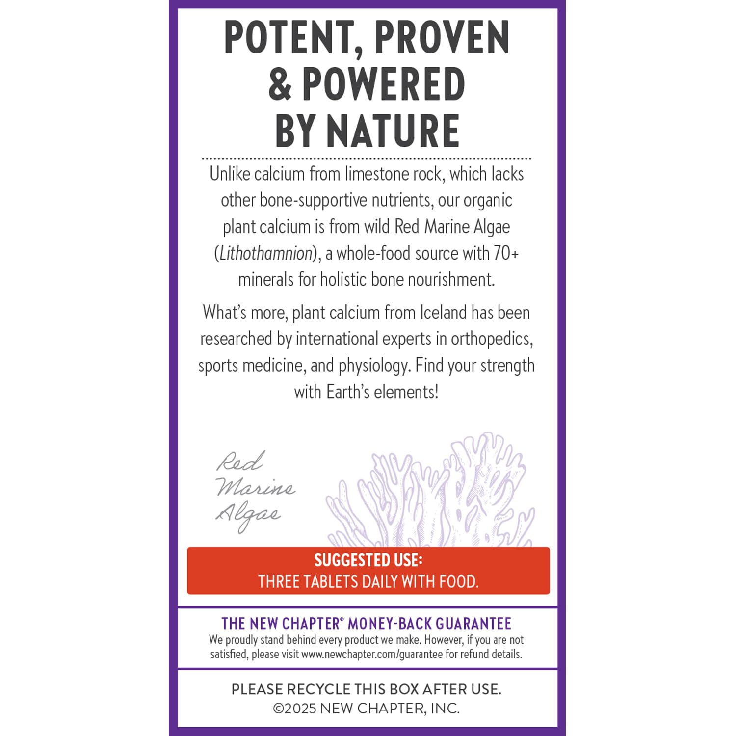 New Chapter Calcium Supplement - Bone Strength Plant-Based USDA Organic Calcium with Magnesium, Vitamin D3+K2, for Bone Health & Joint Mobility, Heart Support, 905 mg dose - 120 Slim Tablets - Image 7