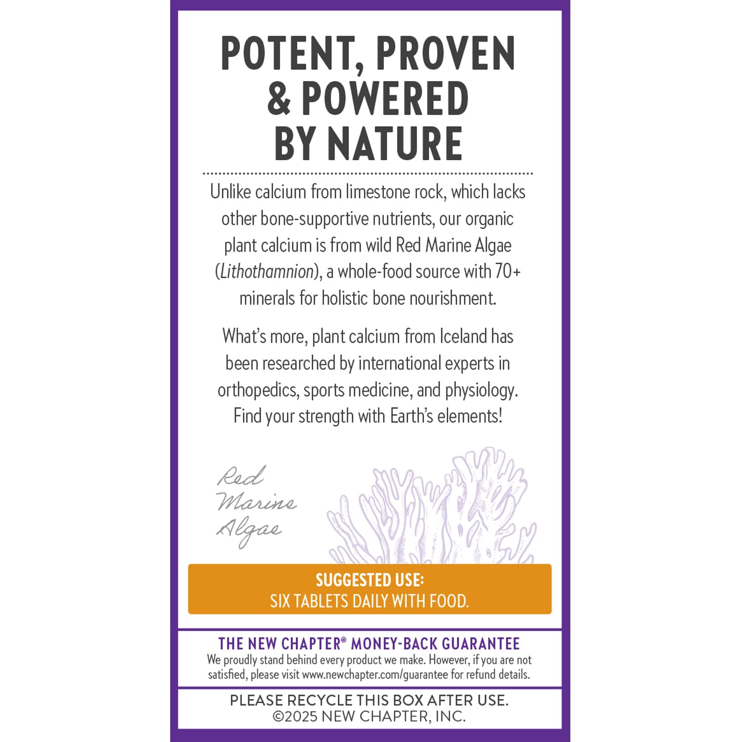 New Chapter Calcium Supplement - Bone Strength Tiny Tabs Plant-Based USDA Organic Calcium with Magnesium, Vitamin D3+K2, for Bone Health & Joint Mobility, Heart Support, 905 mg dose - 240 Tiny Tabs - Image 7