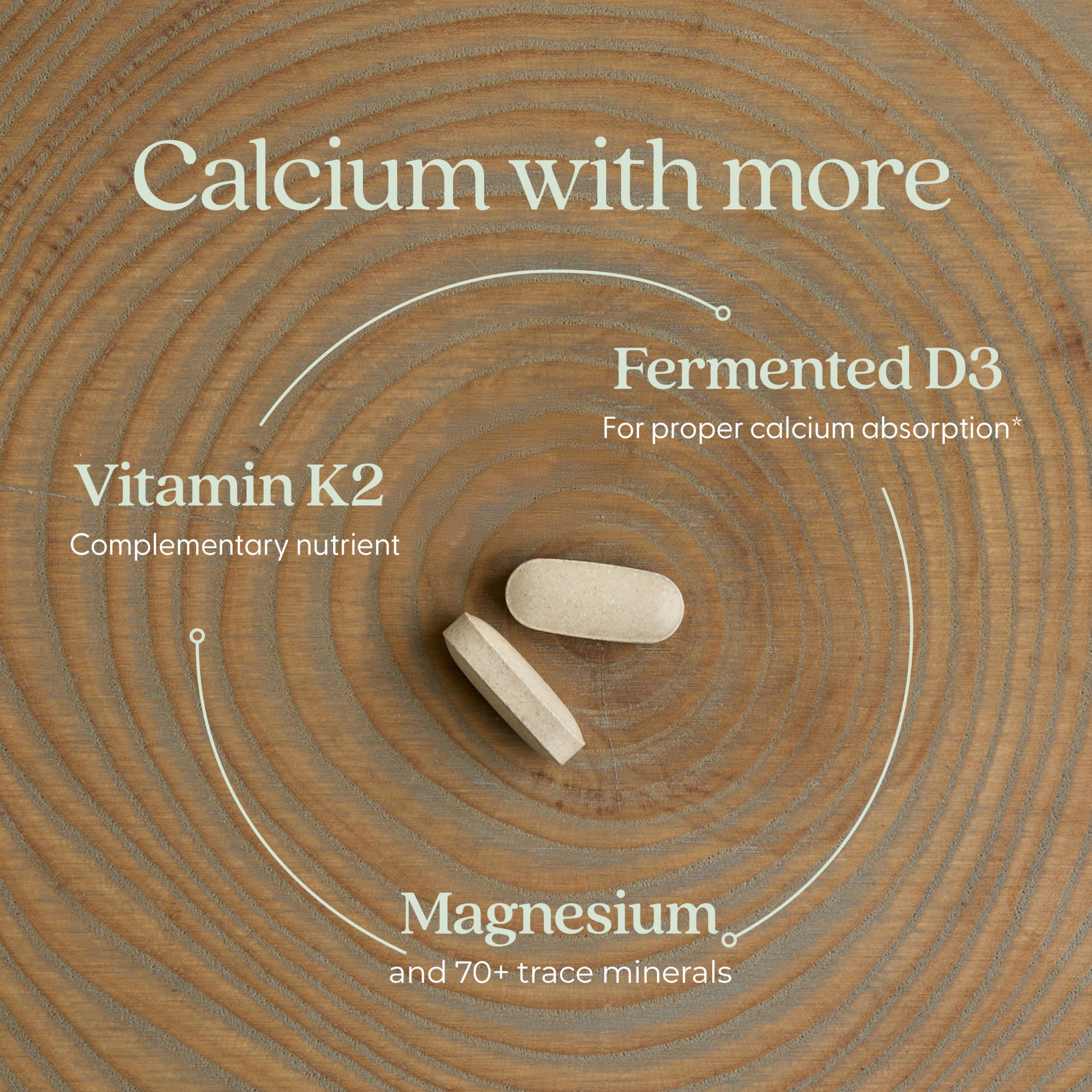 New Chapter Calcium Supplement – Organic Plant Calcium for Women Under 40, with Vitamin D3 for Absorption + Vitamin K2 + Magnesium, Vegetarian, Gluten Free - 60 Count - Image 4