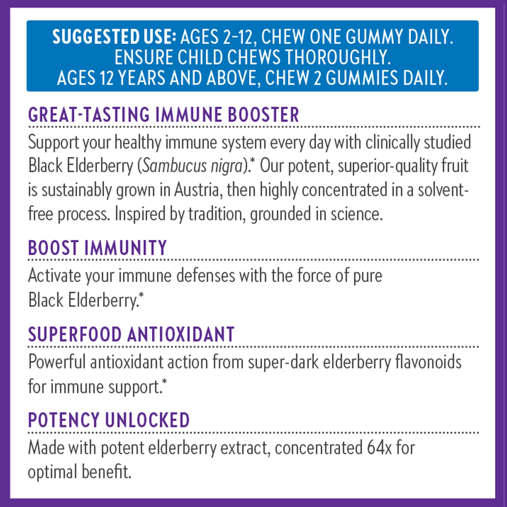 New Chapter Elderberry Gummies for Adults & Kids (2+), USDA Organic 64x Concentrated Elderberry for Immune Support, Great-Tasting Whole-Food Gummies, Vegan & Non-GMO - 60 ct - Image 7