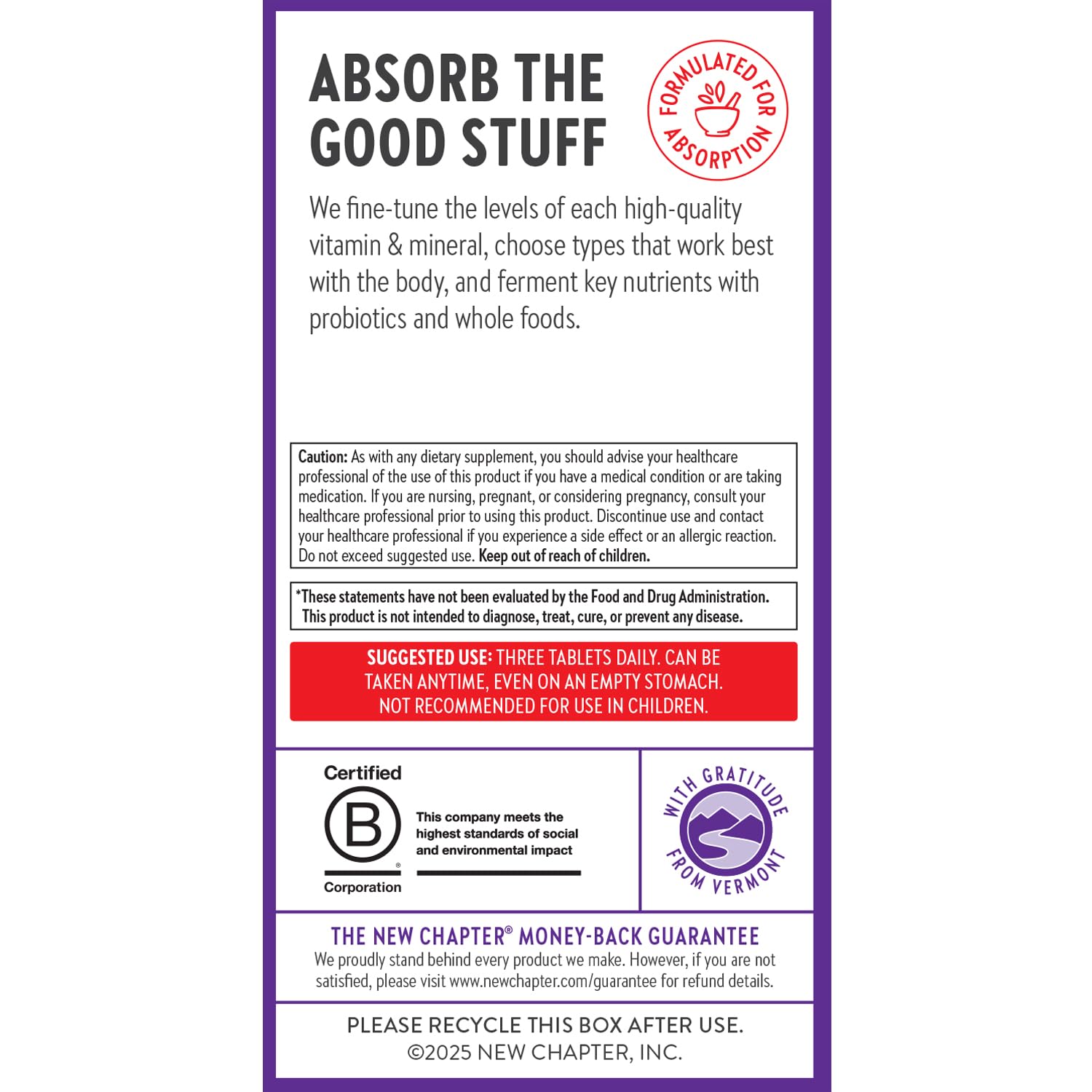 New Chapter Energy Supplement - Perfect Energy Multivitamin for Balanced Energy + Stress Support with B Vitamins + Vitamin D3 + Organic Non-GMO Ingredients - 96 ct - Image 7