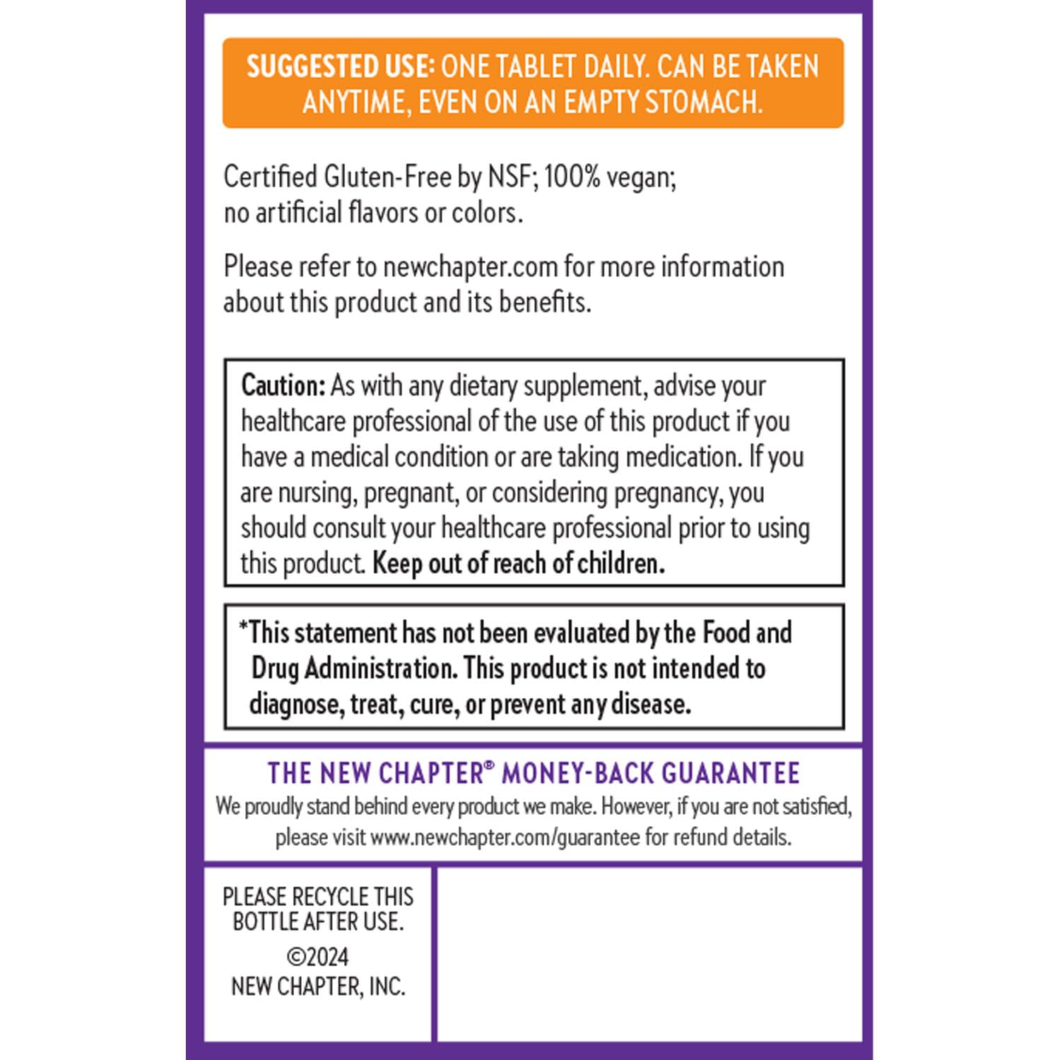 New Chapter Fermented Vitamin C + Elderberry, ONE Daily for Immune Support & Collagen Protection, Made with Organic Herbs, Certified Vegan, Gluten Free, 60 Count - Image 7