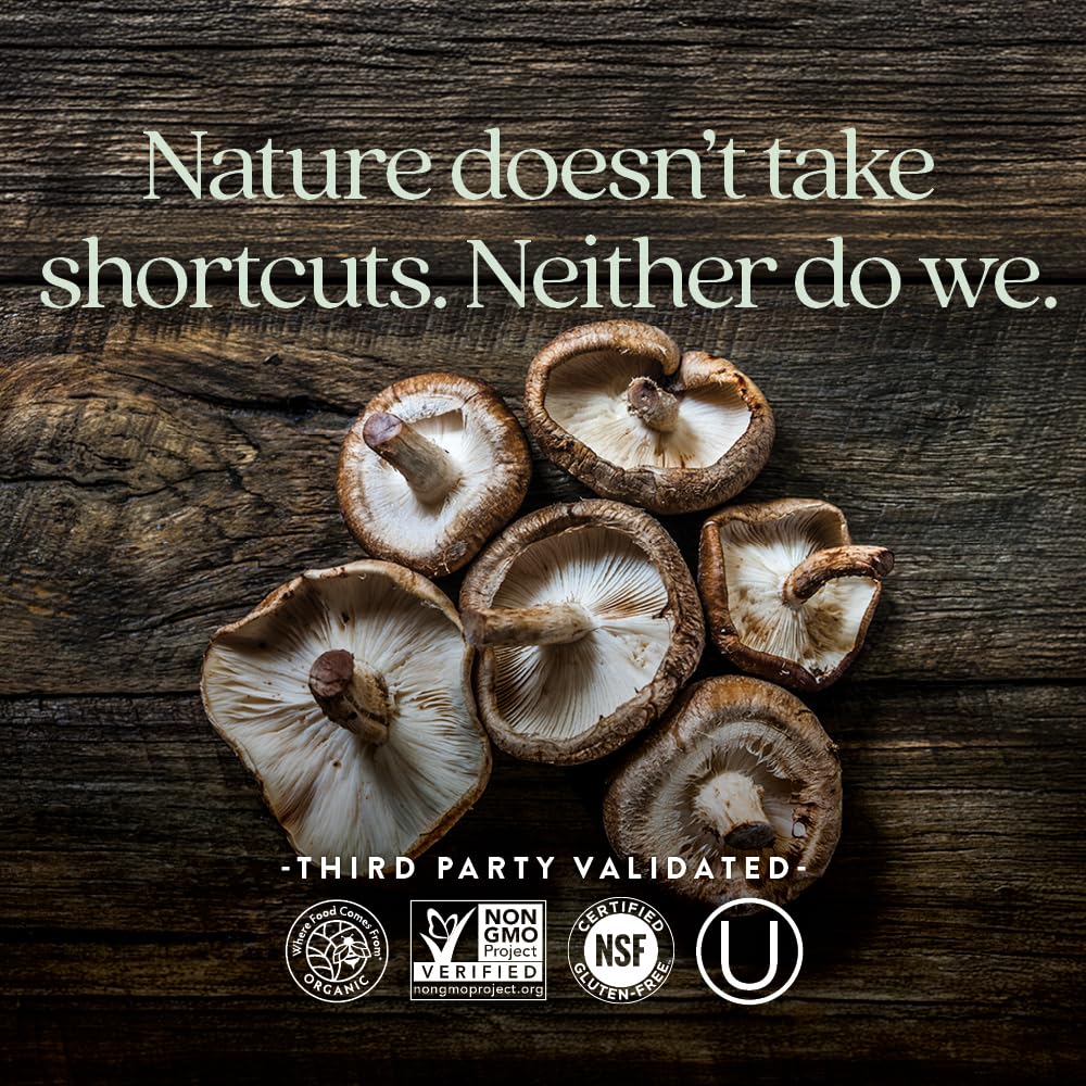 New Chapter Immune Support Reishi & Shiitake Mushroom Blend with Organic Reishi Mushroom, Vegan + Non-GMO, Nootropic Ingredients - 120 ct - Image 5