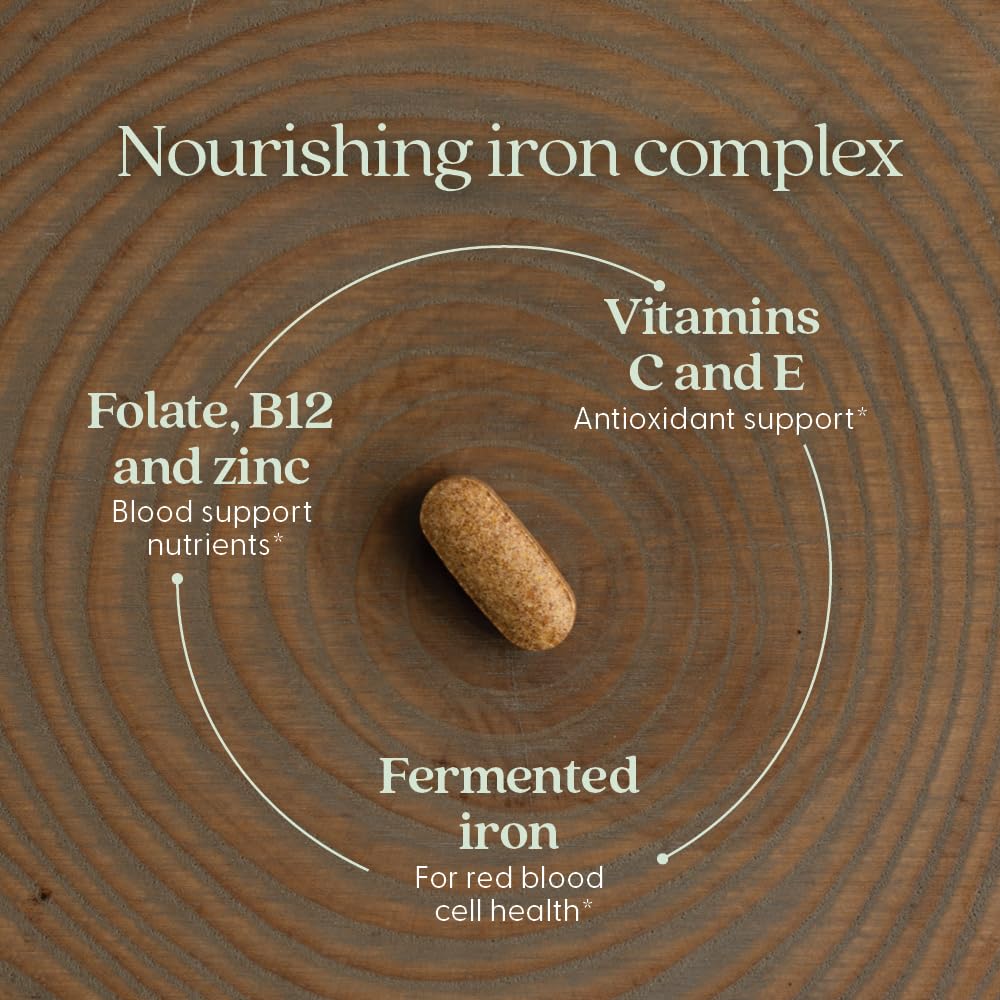 New Chapter Iron Supplement, Whole-Food Fermented Iron Complex Made with Organic Vegetables & Herbs + One Daily Non-Constipating Dose- 60ct, 2 Month Supply - Image 3