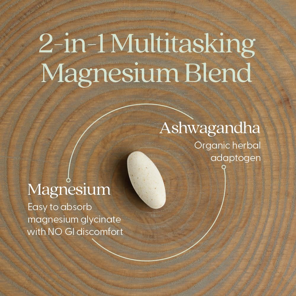 New Chapter Magnesium + Ashwagandha Supplement, 325 mg with Magnesium Glycinate for Muscle Relaxation & Recovery, Heart, Nerve & Bone Health, 2.5X Absorption, Non-GMO - 60 ct (2 Month Supply) - Image 4