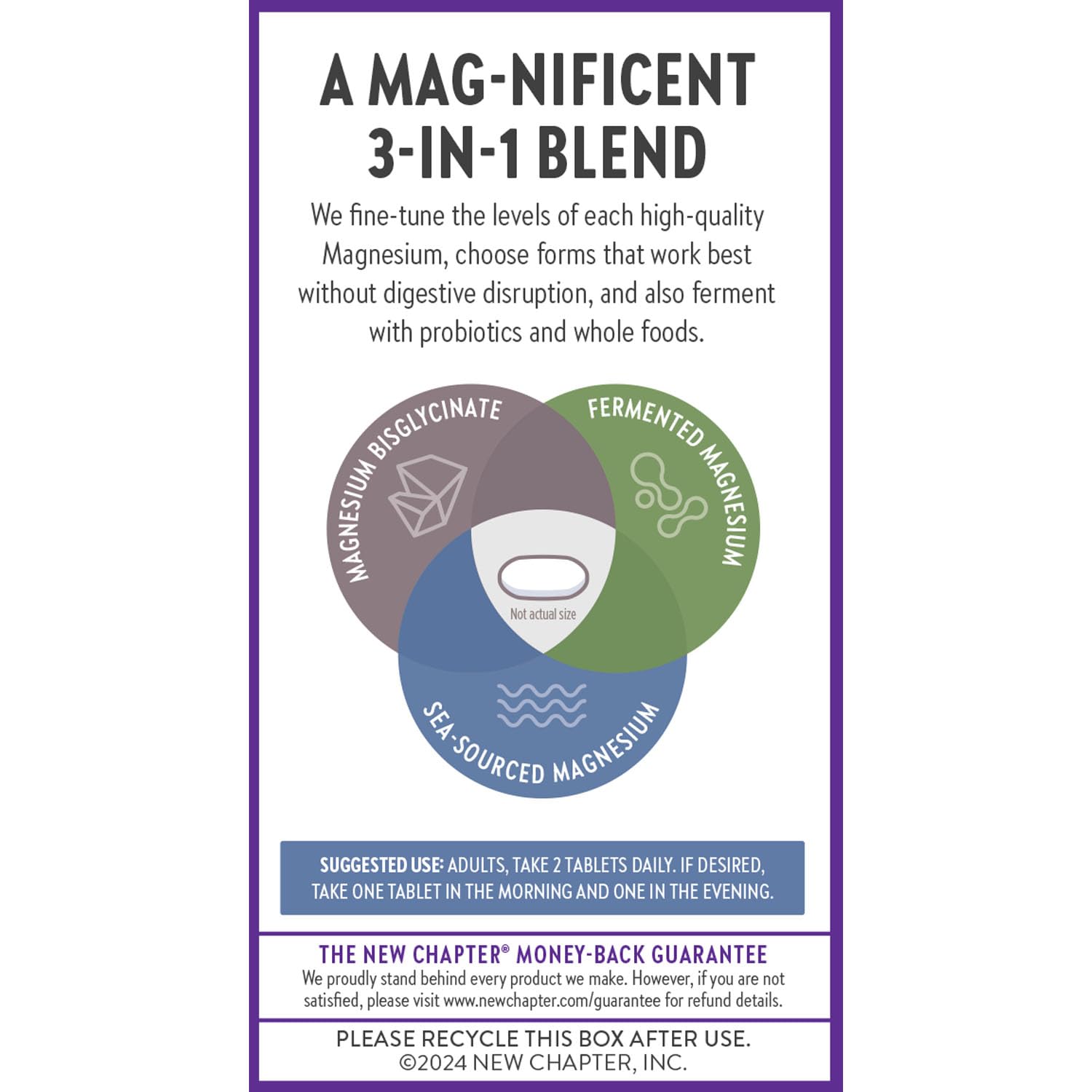 New Chapter Magnesium Complex Supplement, 325mg with Magnesium Glycinate + Sea-Sourced + Fermented Forms for Heart, Bone, Nerve, Muscle & Cellular Energy, 100% Vegan, 60 Tablets - Image 7