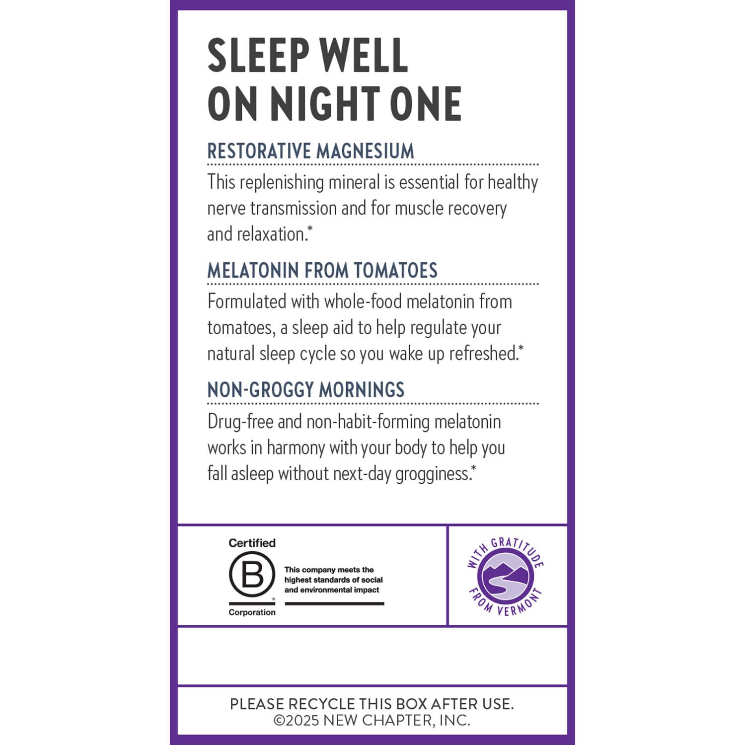 New Chapter Magnesium + Plant-Based Melatonin Supplement, with 2.5X Better Absorption Magnesium Glycinate & Non-GMO Melatonin 1 mg from Tomato – Sleep Aid & Muscle Relaxation* - 60 Tablets - Image 8