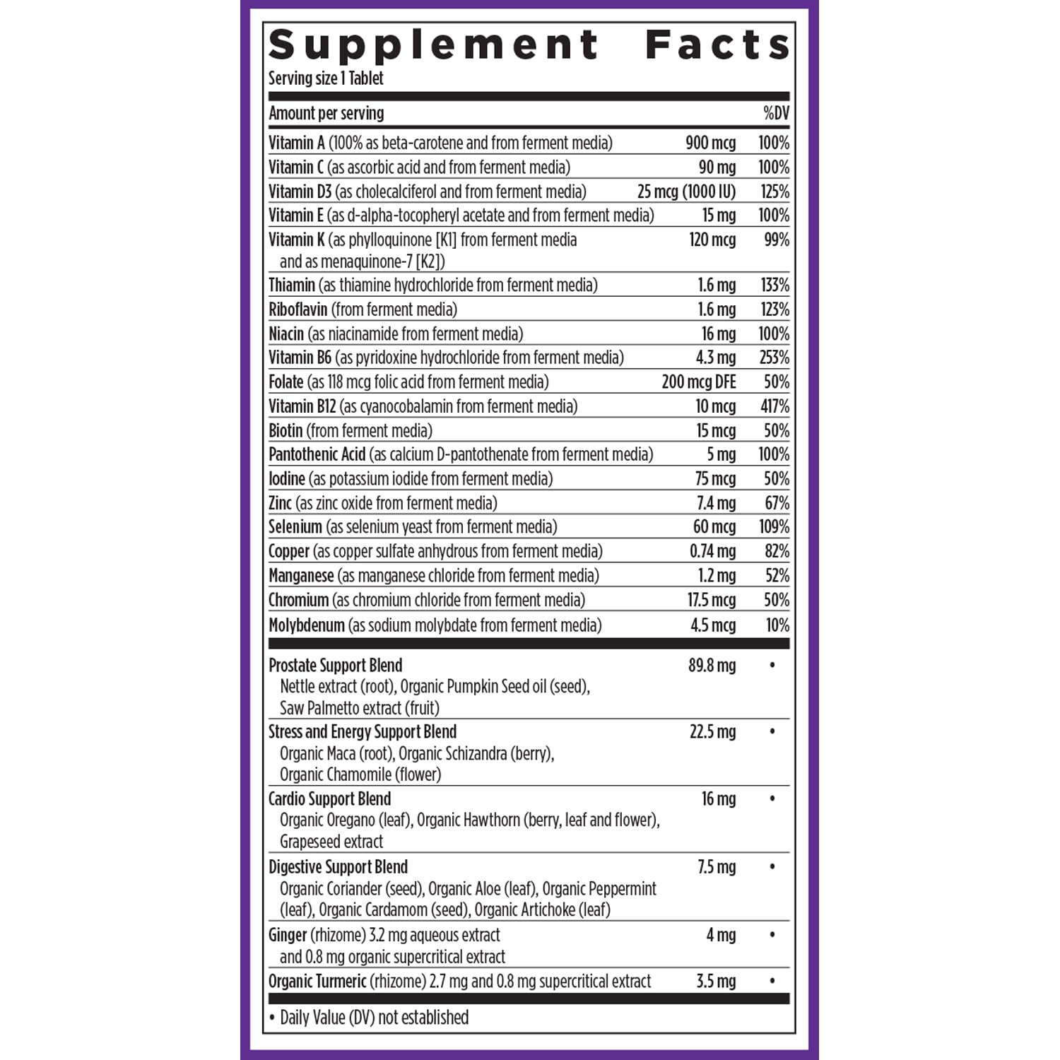 New Chapter Men’s Multivitamin 40+, Extra B6 & B12, D3, Vitamin C & Zinc, Immune, Heart, Cellular Energy, and Brain Health, Gentle on The Stomach, One Daily, Non-GMO, Gluten-Free, 72 Tablets - Image 6