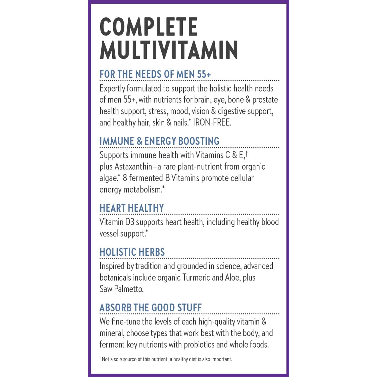 New Chapter Men's Multivitamin 50 Plus for Brain, Heart, Digestive, Prostate & Immune Support with 20+ Nutrients + Astaxanthin - Every Man's One Daily 55+, Gentle on The Stomach - 72 ct - Image 8