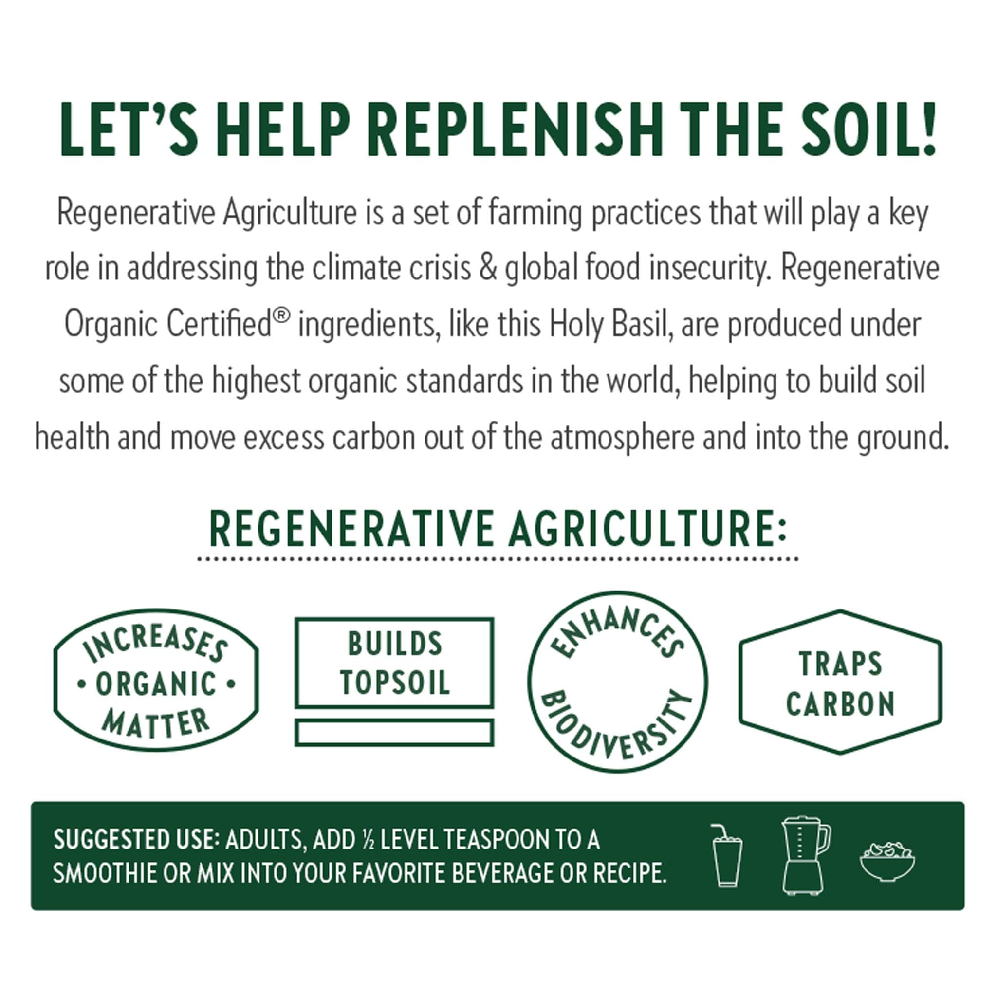 New Chapter Organic Holy Basil Booster Powder - Stress Relief, Cognitive Function, Memory, Immune Support Supplement - Regenerative Organic Certified Tulsi, 75 Servings - Image 8