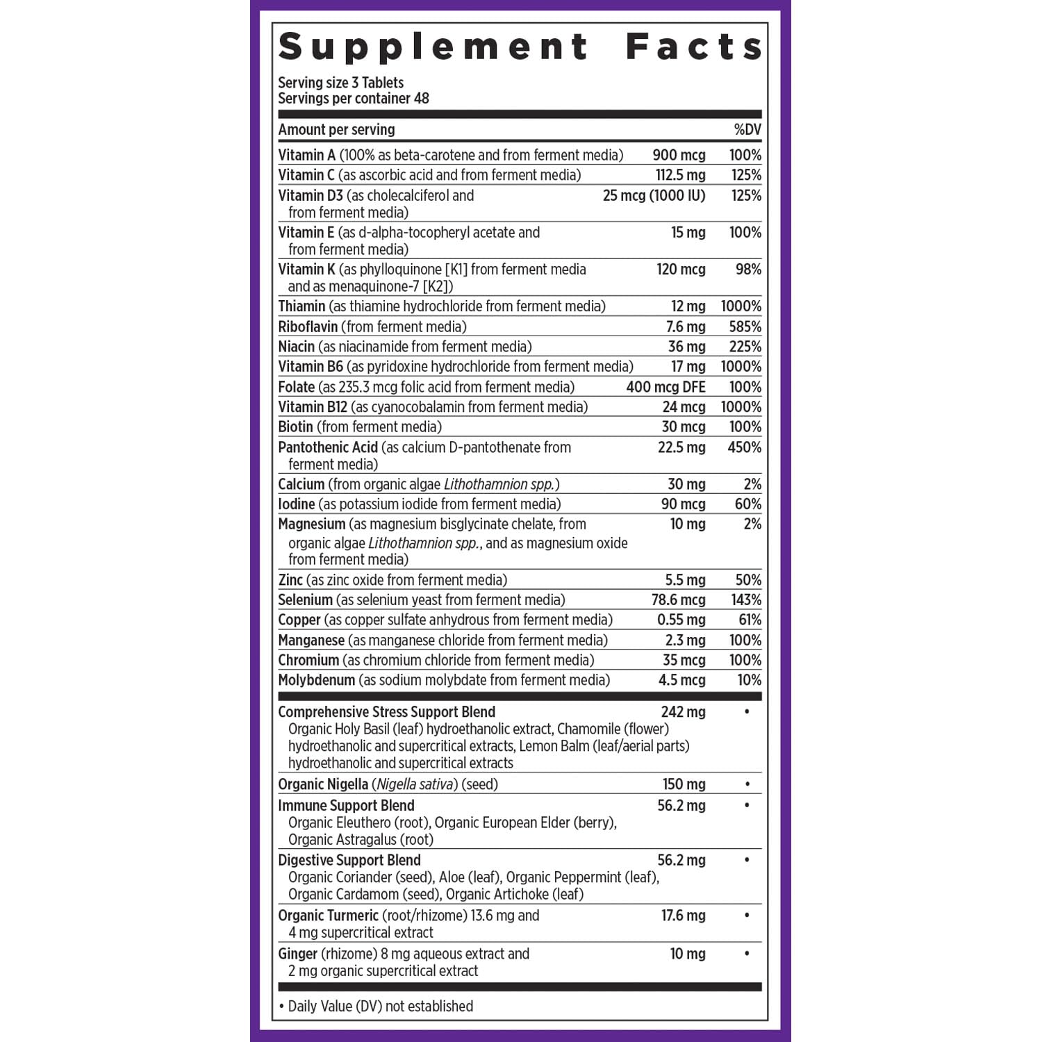 New Chapter Perfect Calm - Daily Multivitamin for Stress & Mood Support with B Vitamins + Holy Basil + Lemon Balm + Organic Non-GMO Ingredients - 144 Count - Image 6