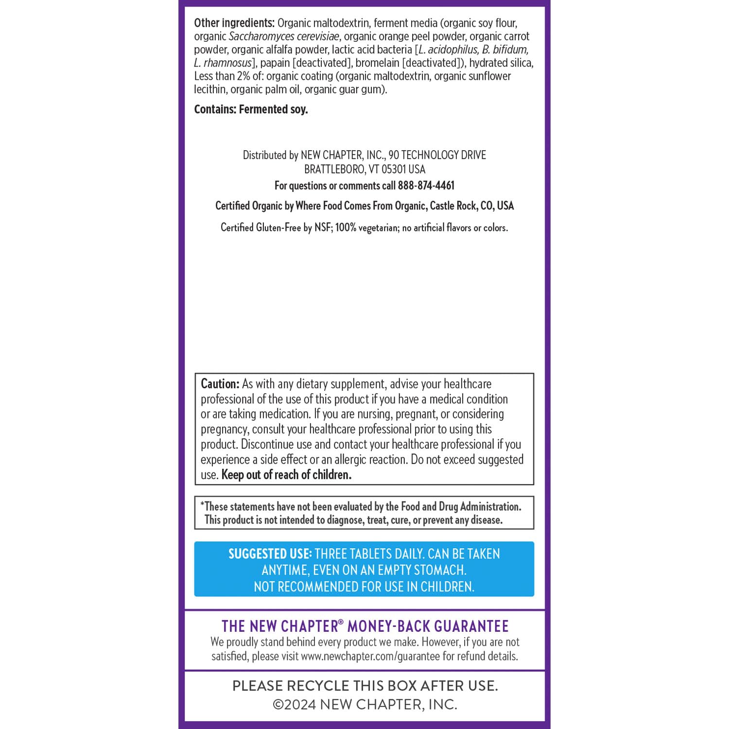 New Chapter Perfect Calm - Daily Multivitamin for Stress & Mood Support with B Vitamins + Holy Basil + Lemon Balm + Organic Non-GMO Ingredients - 144 Count - Image 7