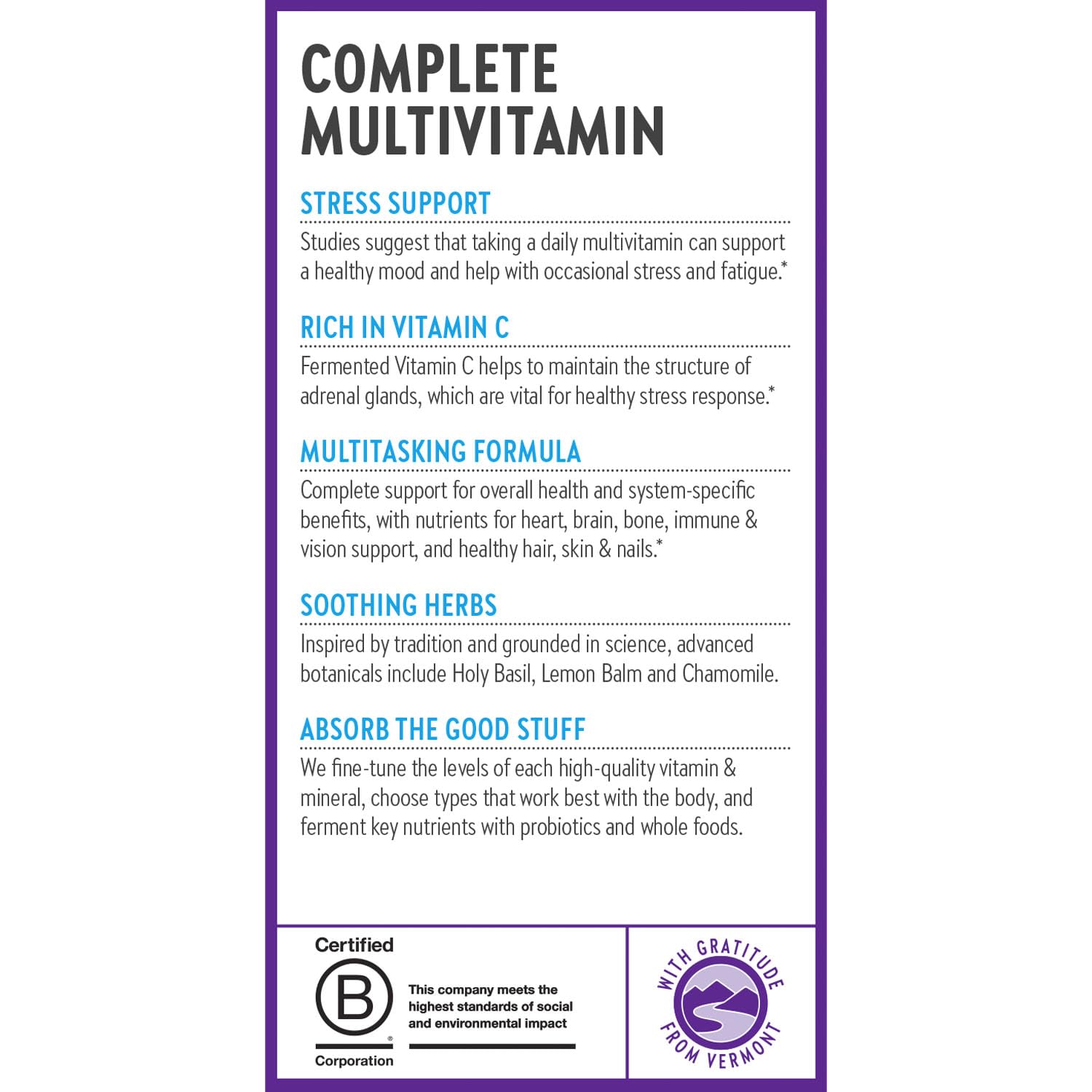 New Chapter Perfect Calm - Daily Multivitamin for Stress & Mood Support with B Vitamins + Holy Basil + Lemon Balm + Organic Non-GMO Ingredients - 144 Count - Image 8