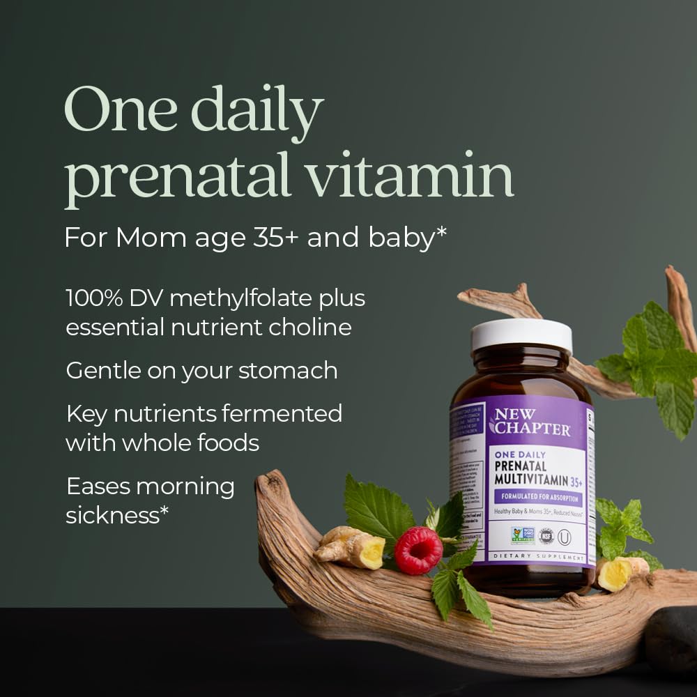 New Chapter Prenatal Vitamins, One Daily Prenatal Multivitamin Enhanced for Age 35+ with Methylfolate + Choline for Healthy Mom & Baby, Gluten Free & Non-GMO- 30 ct - Image 4