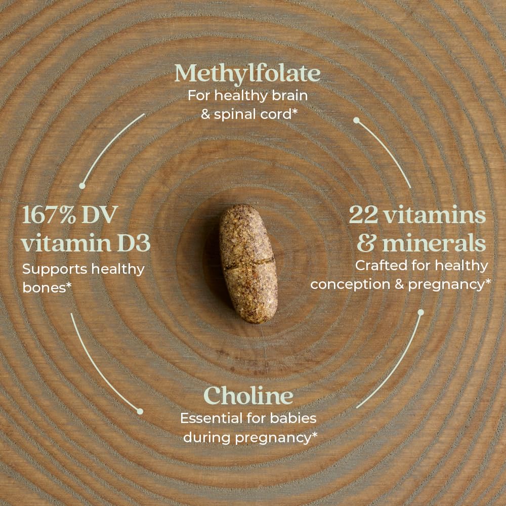 New Chapter Prenatal Vitamins, One Daily Prenatal Multivitamin with Methylfolate + Choline for Healthy Mom & Baby, Gluten Free & Non-GMO, 30 Count - Image 3
