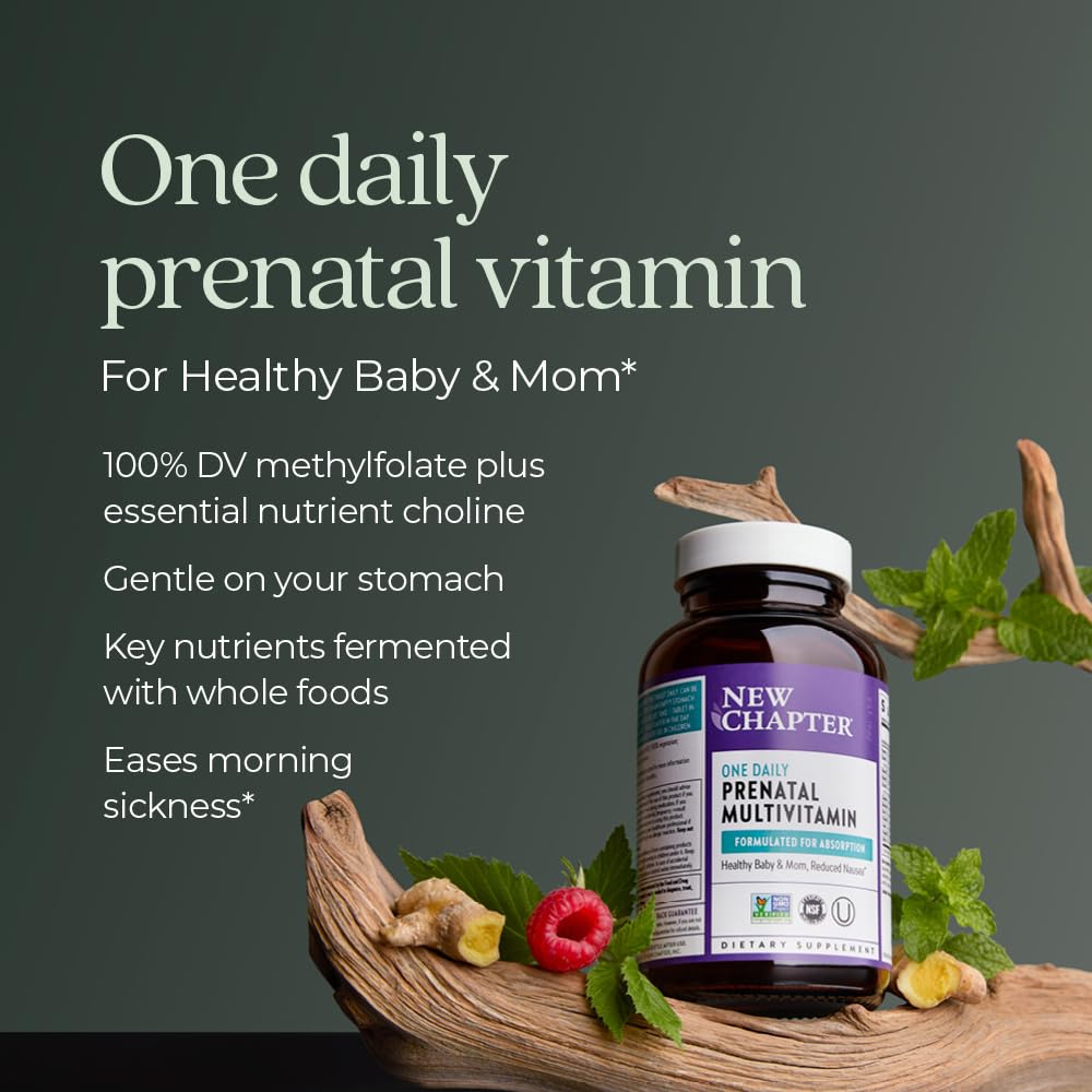 New Chapter Prenatal Vitamins, One Daily Prenatal Multivitamin with Methylfolate + Choline for Healthy Mom & Baby, Gluten Free & Non-GMO, 30 Count - Image 4