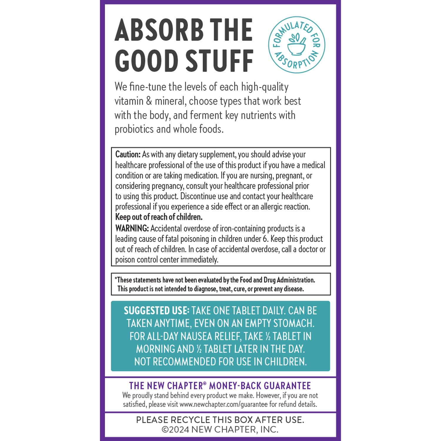 New Chapter Prenatal Vitamins, One Daily Prenatal Multivitamin with Methylfolate + Choline for Healthy Mom & Baby, Gluten Free & Non-GMO, 30 Count - Image 7