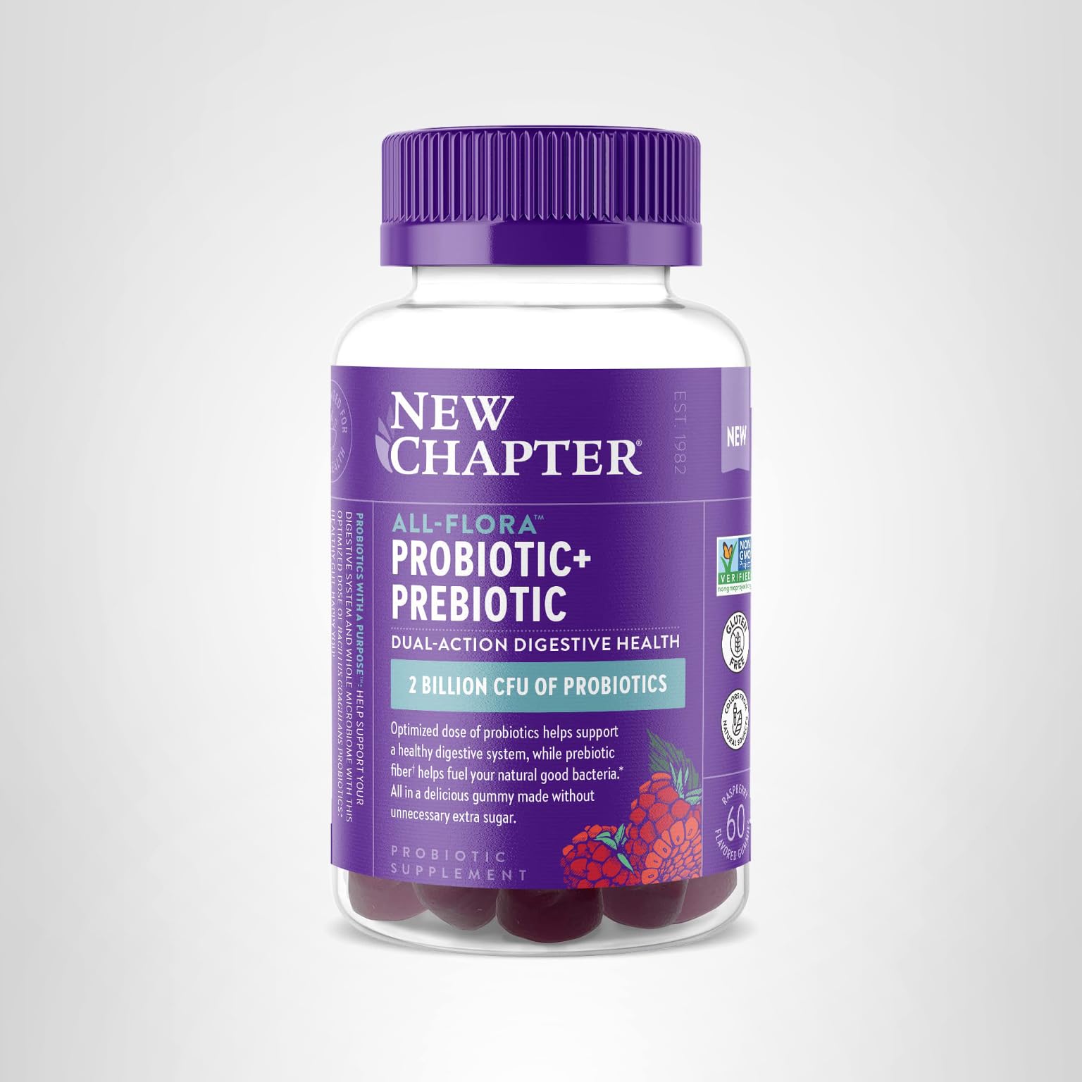 New Chapter Probiotic Gummies for Women and Men, All-Flora (1 Month Supply) – 55% Less Sugar+, Formulated for Holistic Gut Health Support with Probiotics + Prebiotic Fiber + 100% Vegan + Non-GMO - Image 8