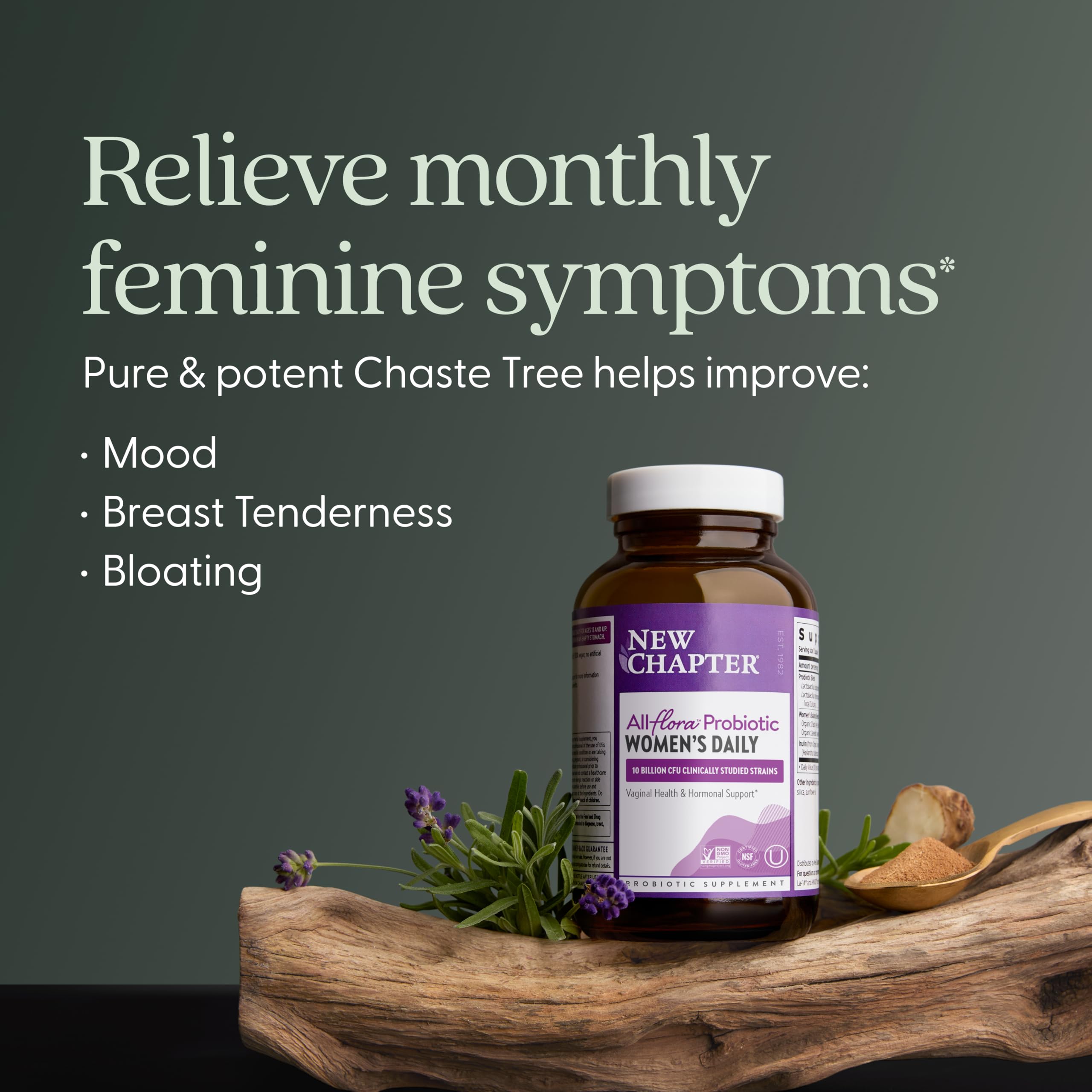 New Chapter Probiotics for Women - 30 ct (1 Month Supply), Women's Daily Probiotic with Prebiotics and Probiotics for Vaginal Health & Chaste Tree for Hormonal Support, 100% Vegetarian, Non-GMO - Image 4