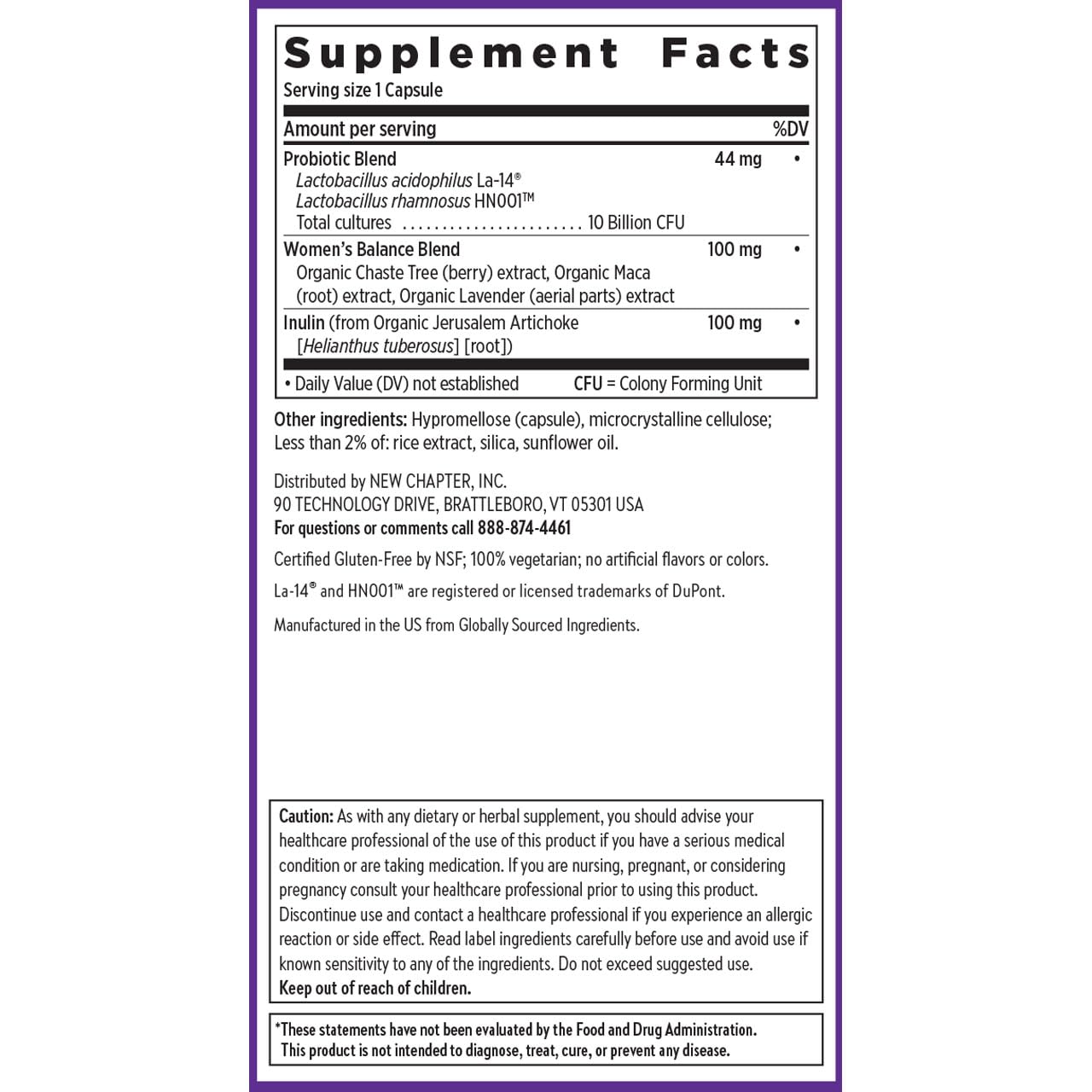 New Chapter Probiotics for Women - 30 ct (1 Month Supply), Women's Daily Probiotic with Prebiotics and Probiotics for Vaginal Health & Chaste Tree for Hormonal Support, 100% Vegetarian, Non-GMO - Image 6