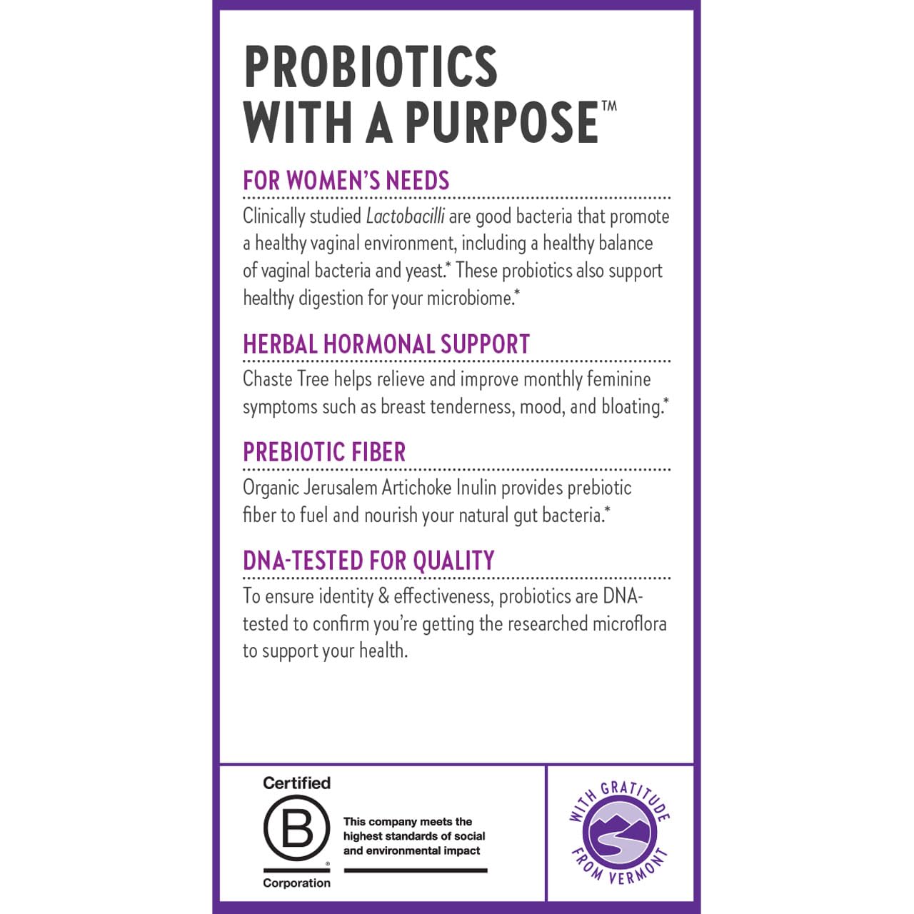 New Chapter Probiotics for Women - 30 ct (1 Month Supply), Women's Daily Probiotic with Prebiotics and Probiotics for Vaginal Health & Chaste Tree for Hormonal Support, 100% Vegetarian, Non-GMO - Image 8