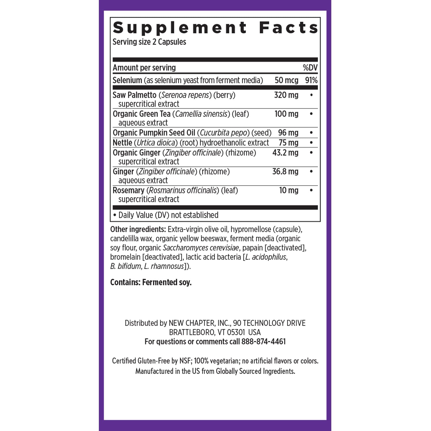 New Chapter Prostate Supplement - Prostate 5LX™ with Clinical Strength Saw Palmetto + Fermented Selenium for Men’s Wellness - 180 ct Vegetarian Capsule - Image 6