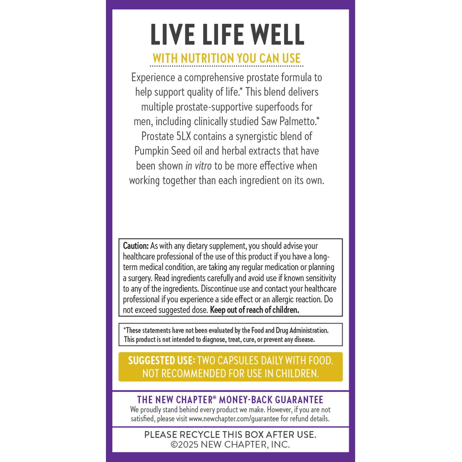 New Chapter Prostate Supplement - Prostate 5LX™ with Clinical Strength Saw Palmetto + Fermented Selenium for Men’s Wellness - 180 ct Vegetarian Capsule - Image 7