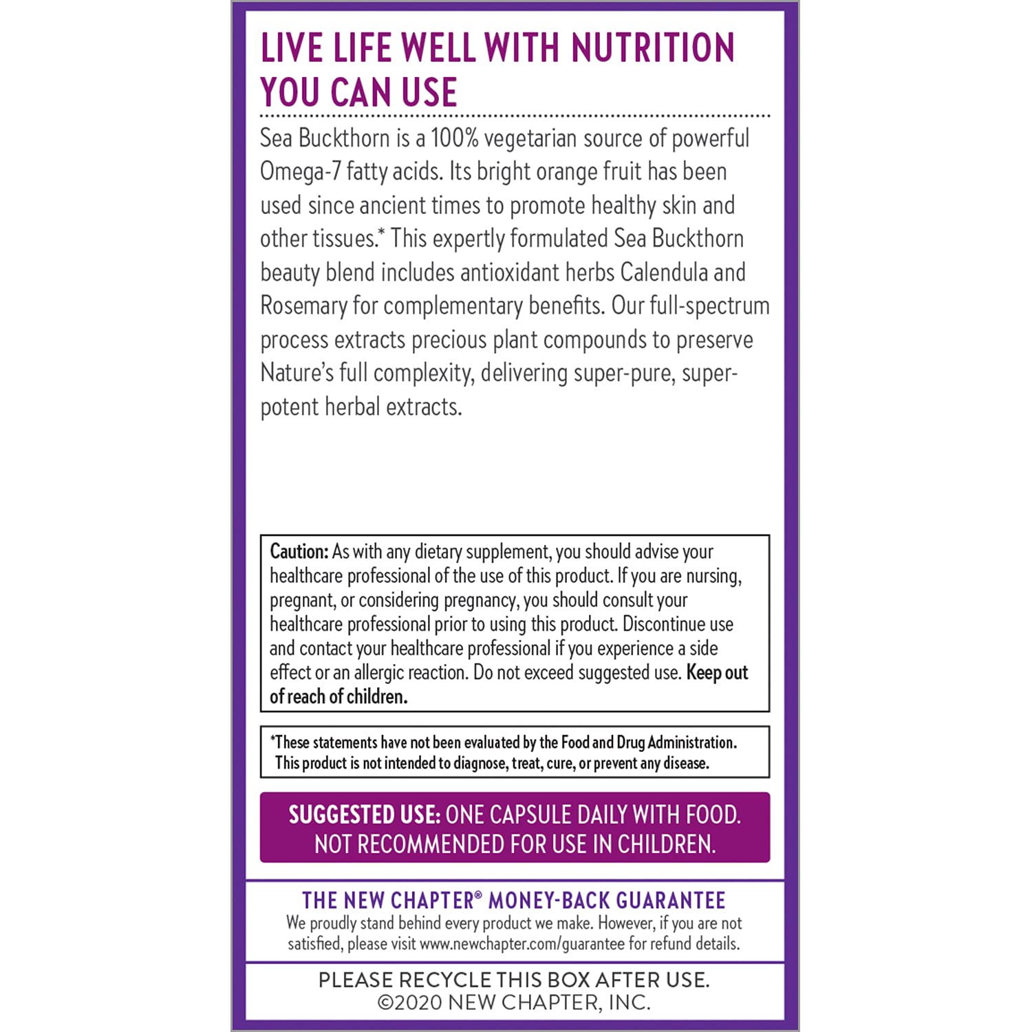 New Chapter Supercritical Omega 7 with Sea Buckthorn + Plant Sourced Fatty Acids + Omega 7 + Non-GMO Ingredients - 60 Vegetarian Capsule - Image 7