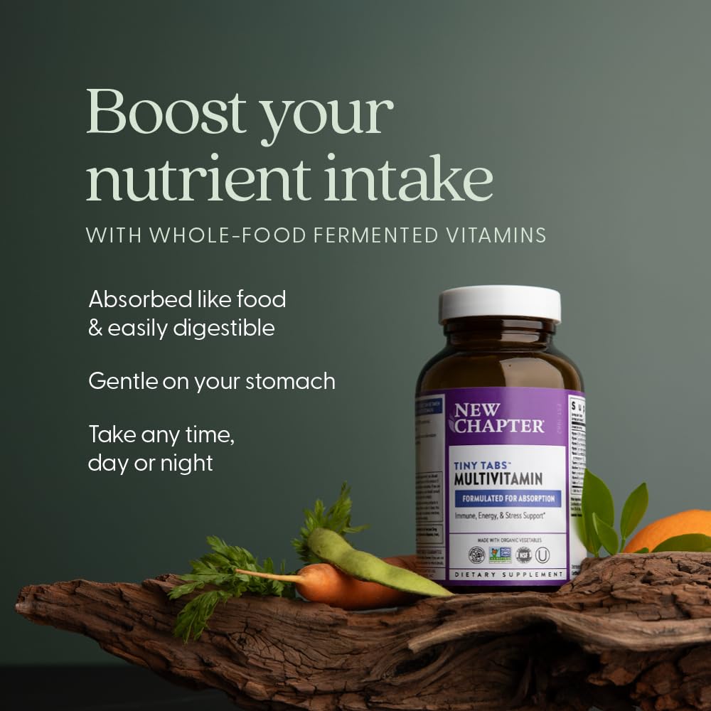 New Chapter Tiny Tabs Multivitamin with 20+ Nutrients for Immune, Cellular Energy & Stress Support, Including Vitamin D3 + B Vitamins, 192 Count - Image 3