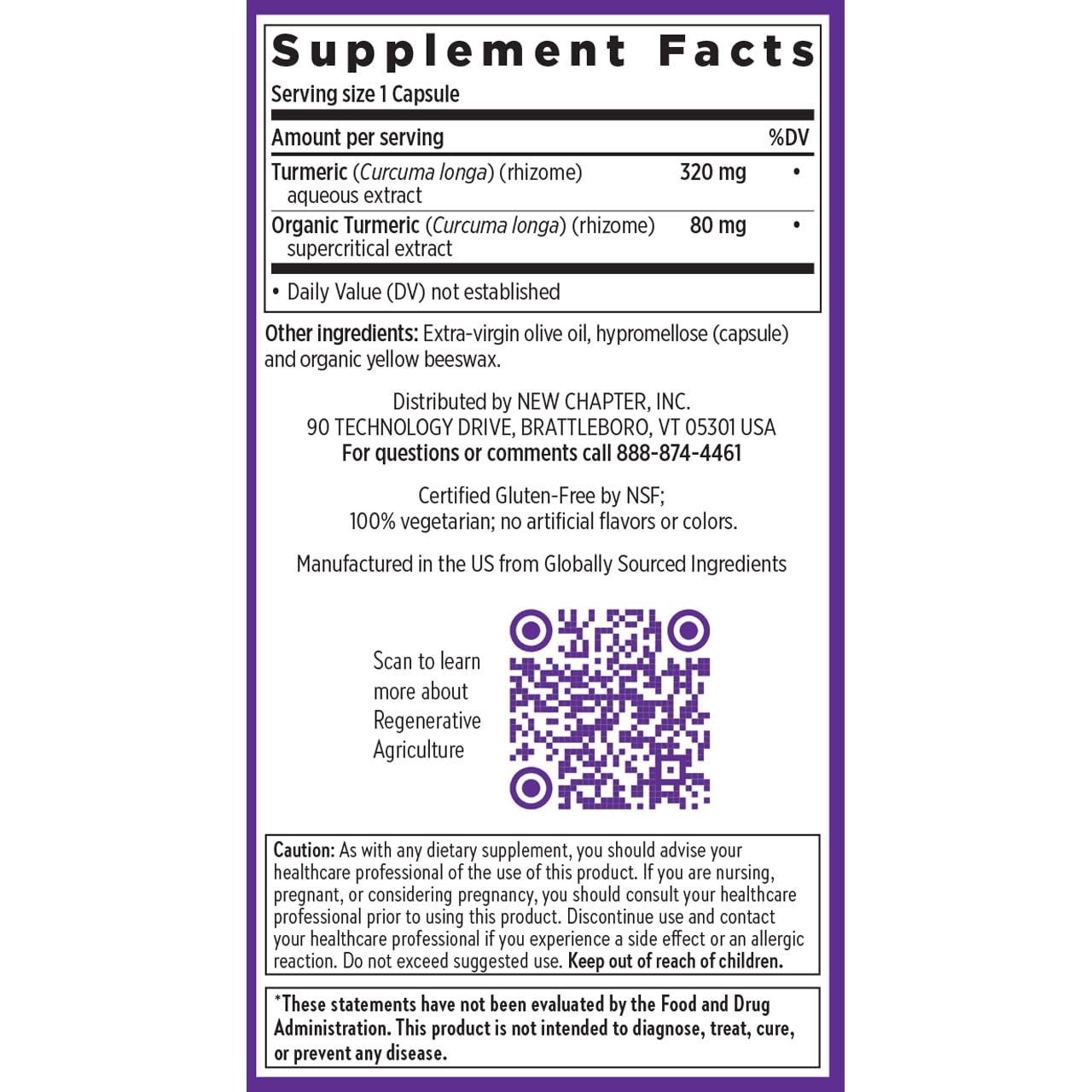 New Chapter Turmeric Supplement, One Daily, Heart, Brain & Healthy Inflammation Support, Supercritical Turmeric Curcumin Means No Black Pepper Needed, Non-GMO, Gluten Free – 120 Count (4 Month Supply) - Image 6
