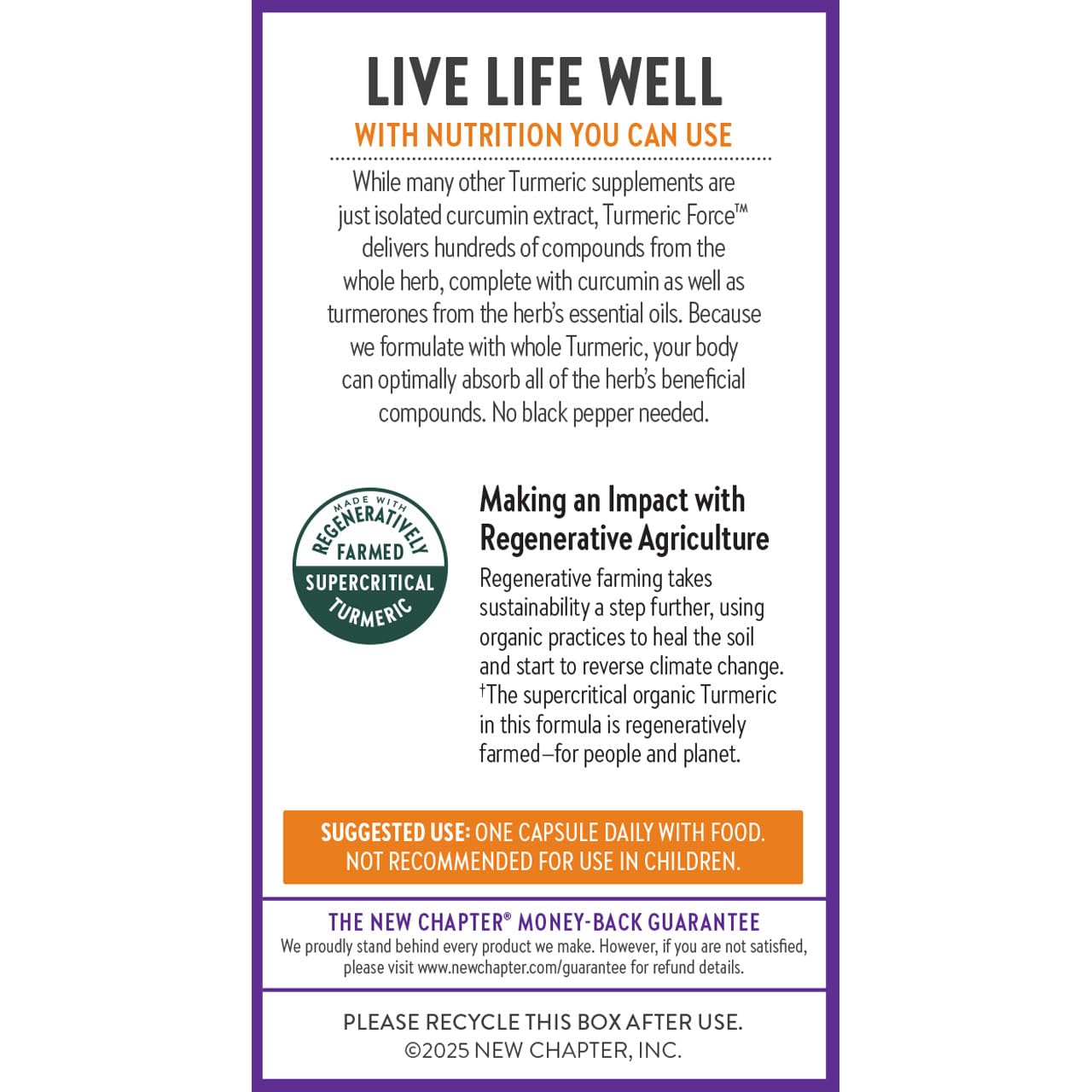 New Chapter Turmeric Supplement, One Daily, Heart, Brain & Healthy Inflammation Support, Supercritical Turmeric Curcumin Means No Black Pepper Needed, Non-GMO, Gluten Free – 120 Count (4 Month Supply) - Image 7