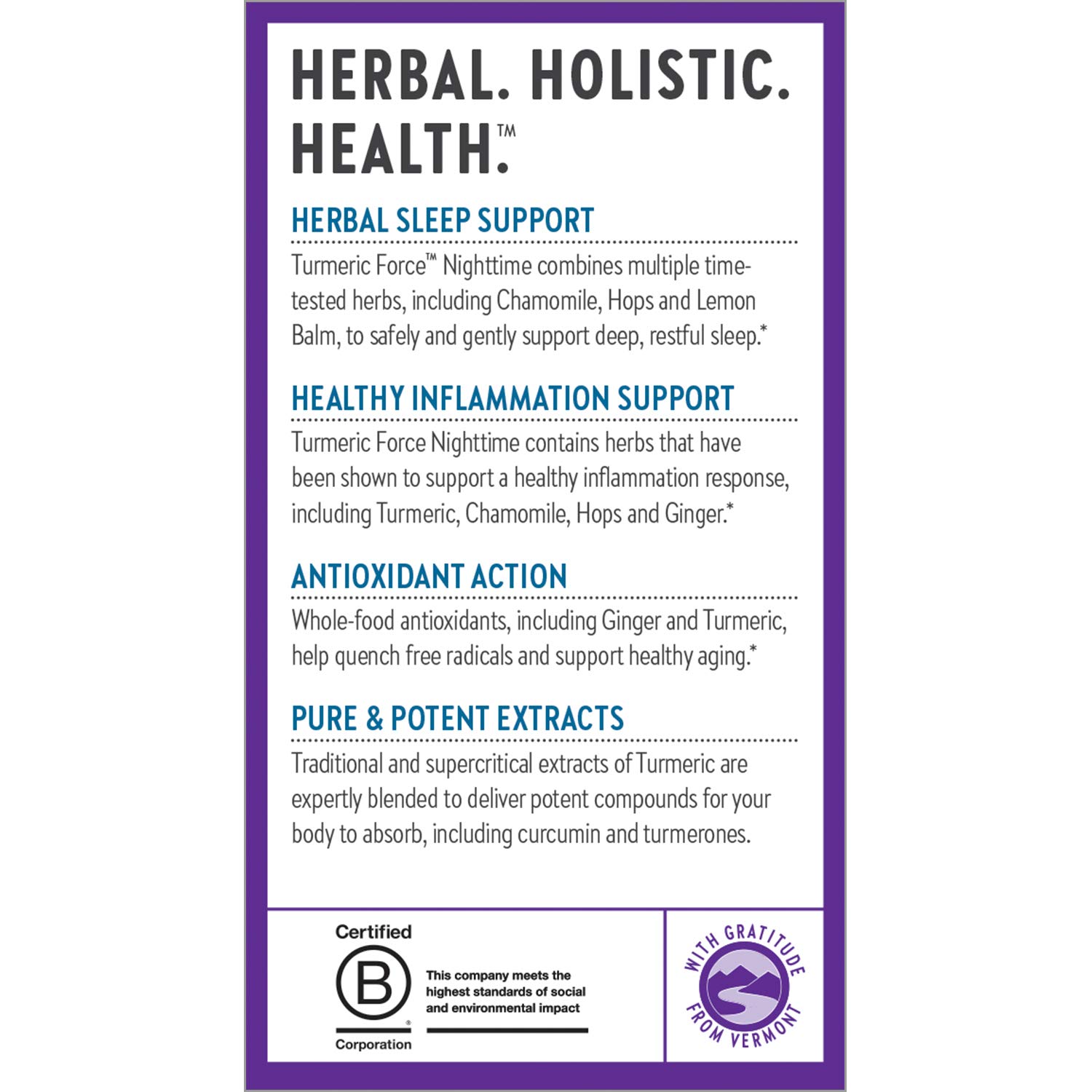 New Chapter Turmeric Supplement + Sleep Aid - Turmeric Force Nighttime for Sleep Support with Valerian Root + Ginger + NO Black Pepper Needed + Non-GMO Ingredients - 60 Vegetarian Capsule - Image 8