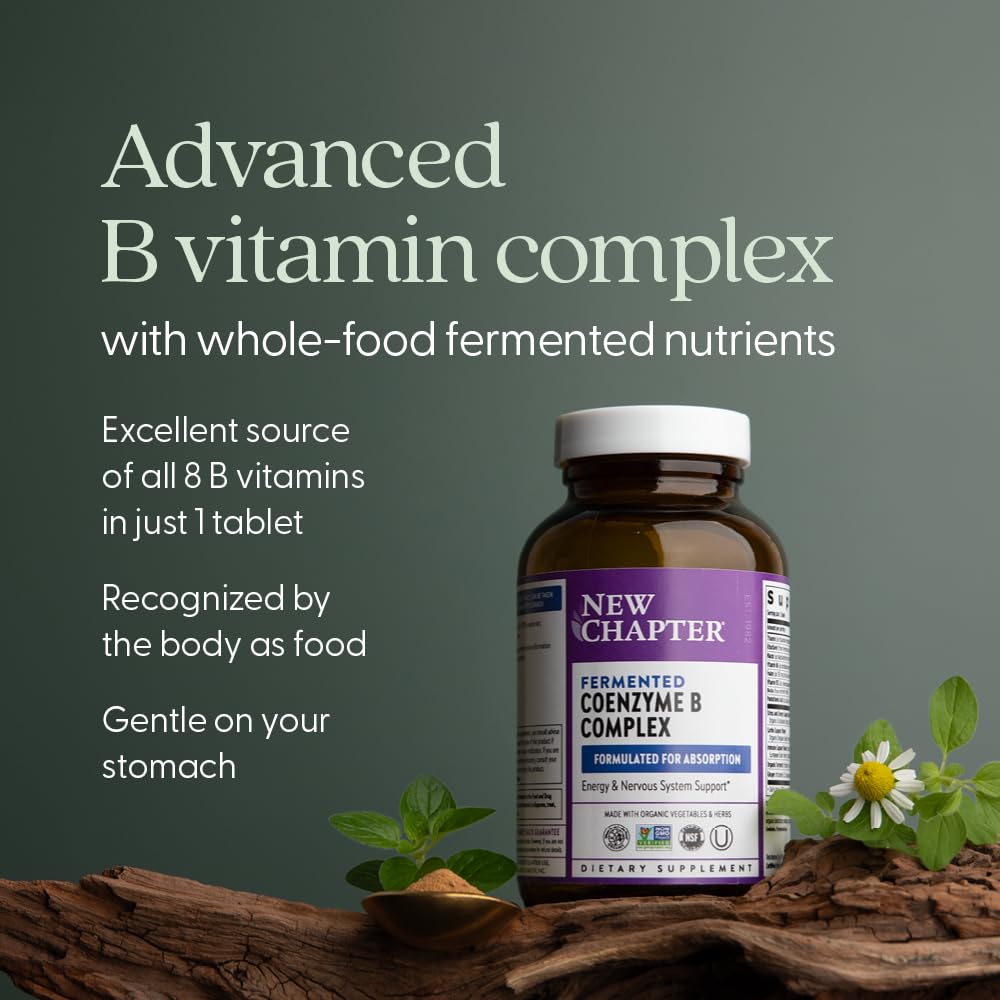 New Chapter Vitamin B Complex Fermented Coenzyme B Complex Rich in Vitamin B12 + Vitamin B6 + Biotin + Made with Organic Ingredients - 90 ct - Image 3