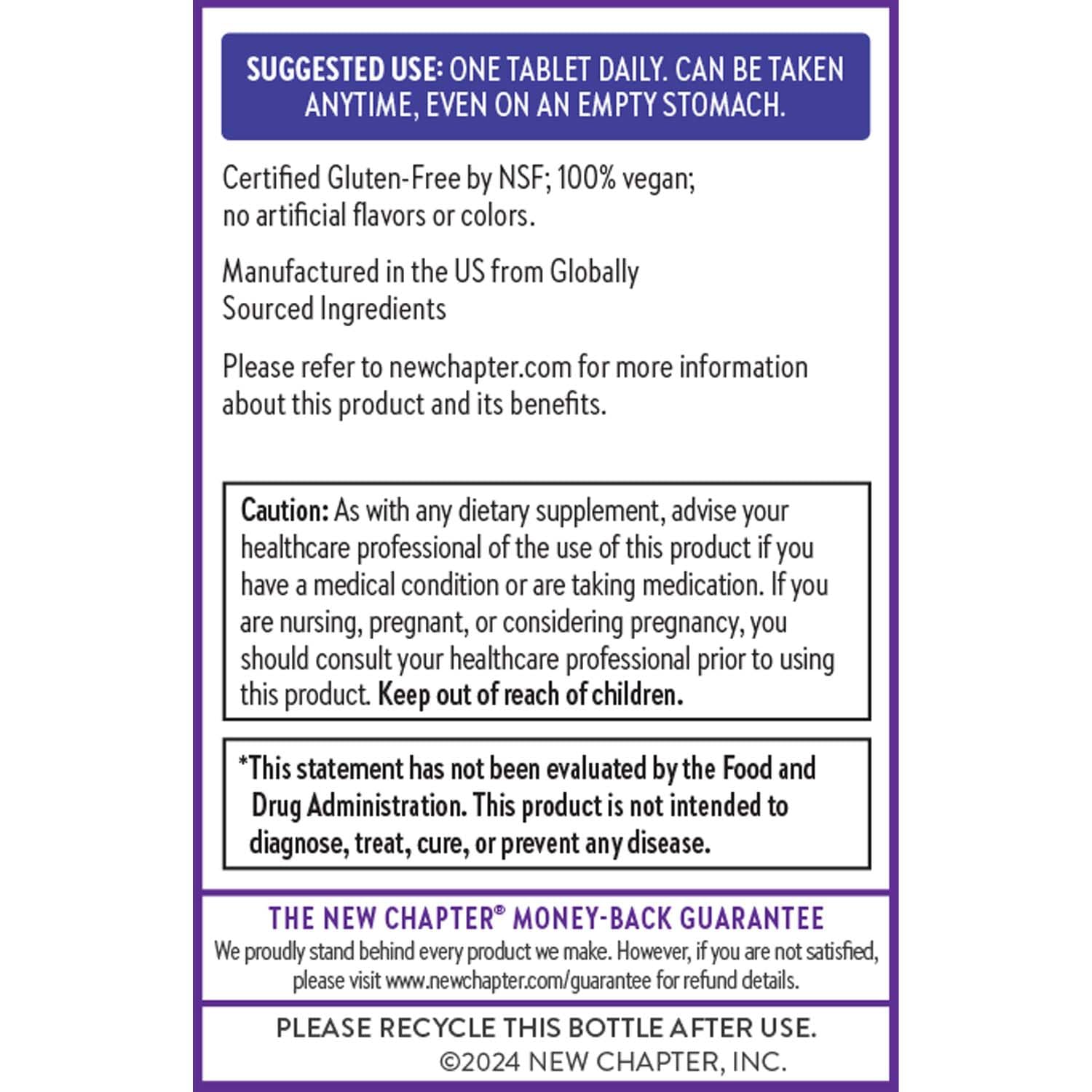 New Chapter Vitamin B Complex, Fermented Vitamin B Complex, USDA Organic, ONE Daily for Cellular Energy + Brain + Beauty, 100% Vegan, Gluten-Free - 60 Count - Image 7