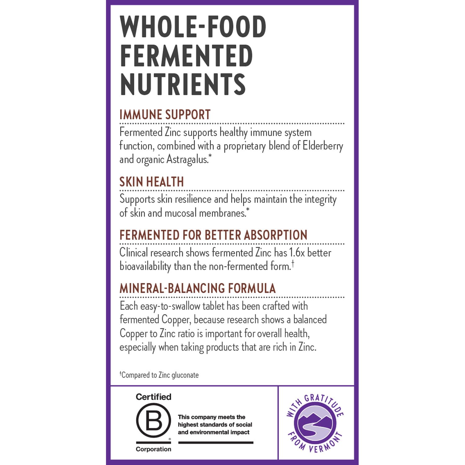 New Chapter Zinc Supplement, Fermented Zinc Complex, ONE Daily for Immune Support + Skin Health, Mineral-Balancing Formula Rich in Copper, Easy to Swallow & Digest, 60 Count (2 Month Supply) - Image 8